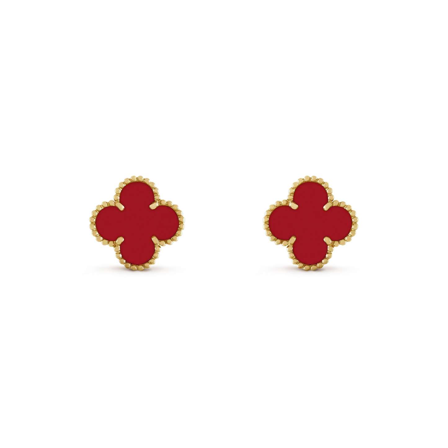 [moco jewelrys]CLOVER MINI 9.5MM CARNELIAN EARRINGS