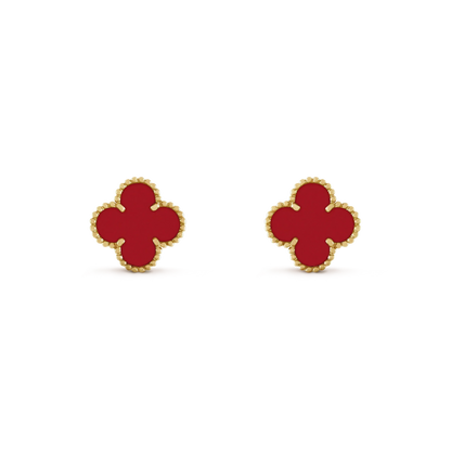 [moco jewelrys]CLOVER MINI 9.5MM CARNELIAN EARRINGS