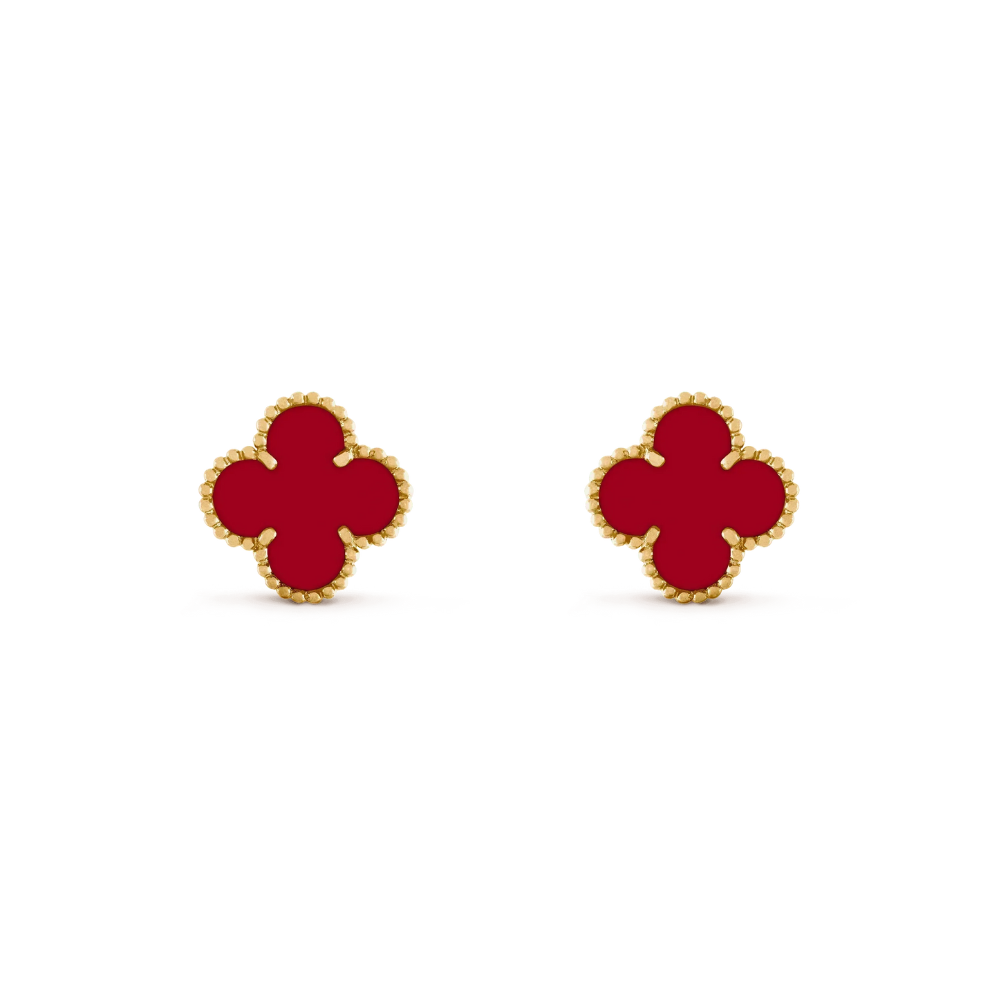 [moco jewelrys]CLOVER MEDIUM 1 MOTIFS CARNELIAN  EARRINGS