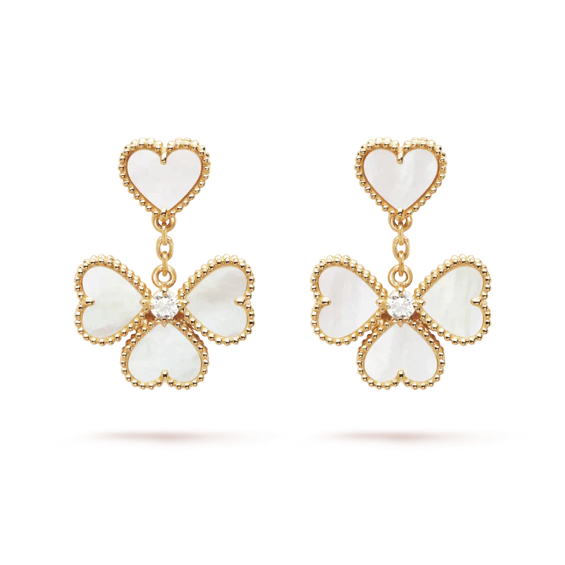 [moco jewelrys]CLOVER SWEET WHITE MOP EARRINGS