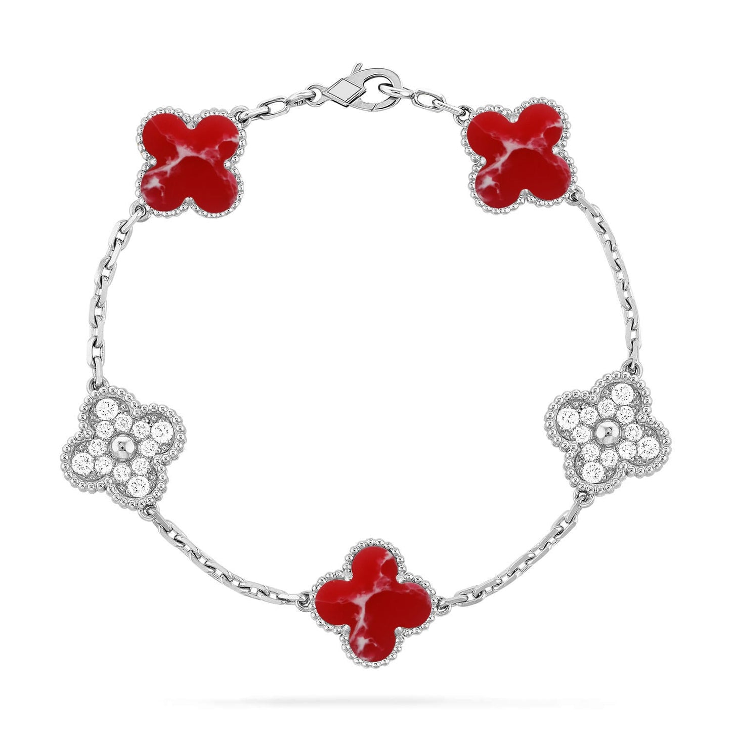 [Moco jewelrys]CLOVER 5 MOTIF RED PATTERN BRACELET COLLECTION