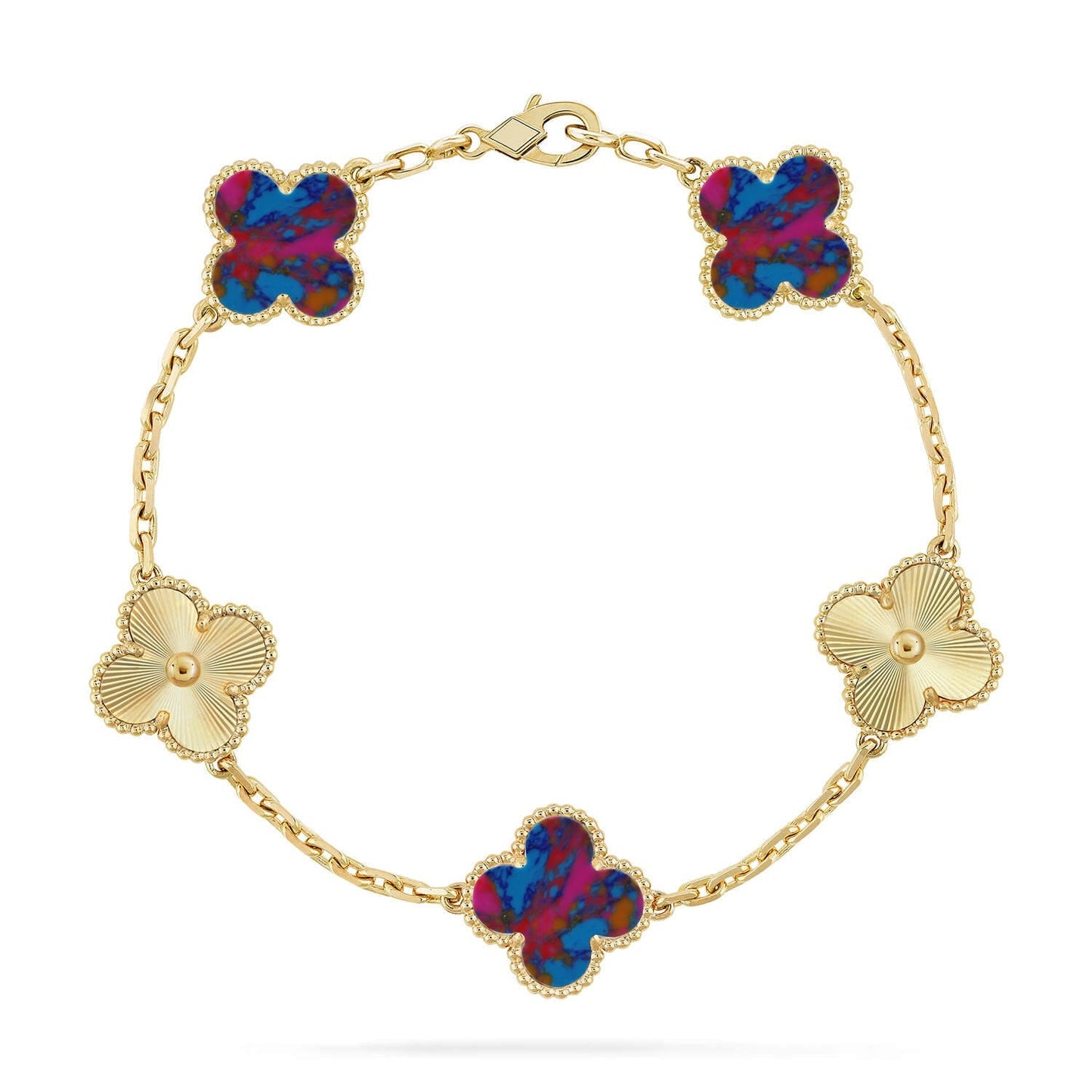 [Moco jewelrys]CLOVER 5 MOTIF COLOR GEMSTONES BRACELET COLLECTION