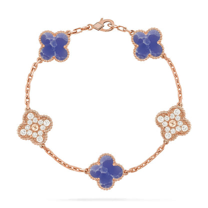 [Moco jewelrys]CLOVER 5 MOTIF BLUE VEINS BRACELET COLLECTION