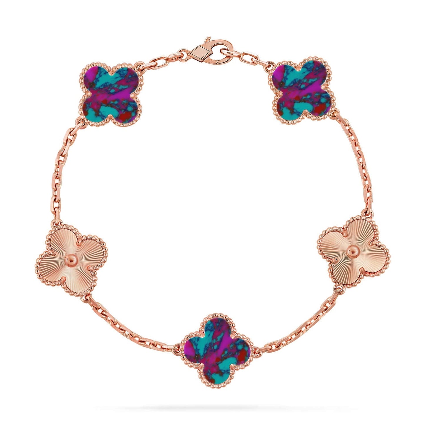 [Moco jewelrys]CLOVER 5 MOTIF COLOR GEMSTONES BRACELET COLLECTION