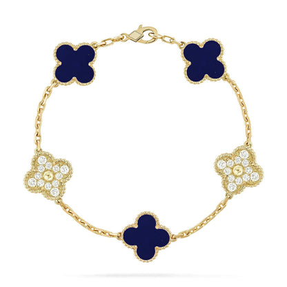 [Moco jewelrys]CLOVER 5 MOTIF LAPIS LAZULI BRACELET COLLECTION