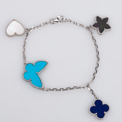 [moco jewelrys]LUCKY SPRING SILVER BRACELET 4 MOTIF