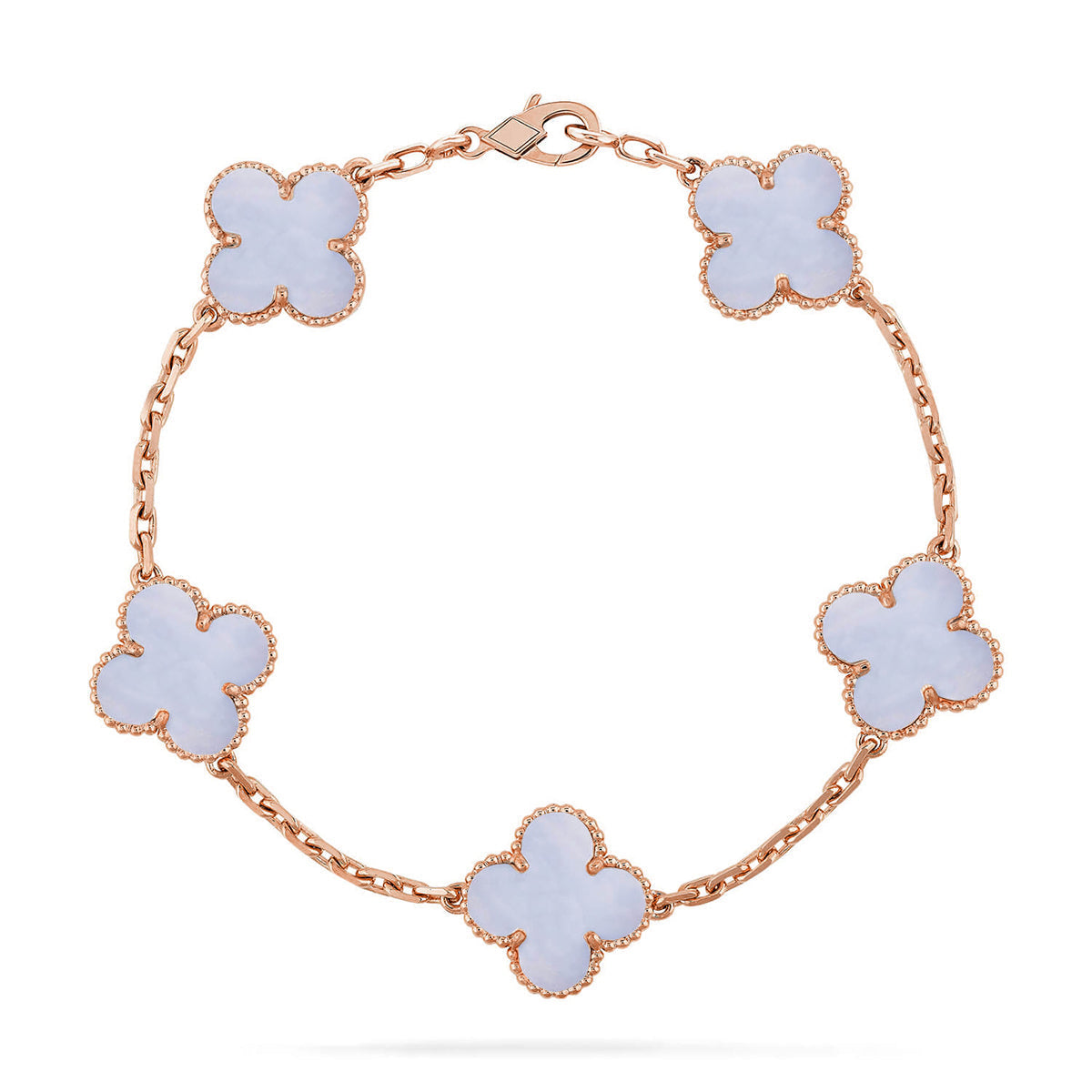 [Moco jewelrys] CLOVER 5 MOTIF PURPLE CHALCEDONY BRACELET COLLECTION