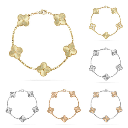 [Moco jewelrys] CLOVER 5 MOTIF LASER BRACELET COLLECTION