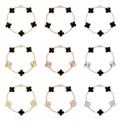 [Moco jewelrys] CLOVER 5 MOTIF ONYXS BRACELET COLLECTION