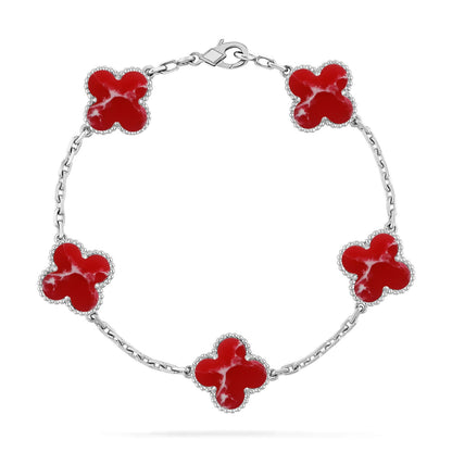 [Moco jewelrys]CLOVER 5 MOTIF RED PATTERN BRACELET COLLECTION