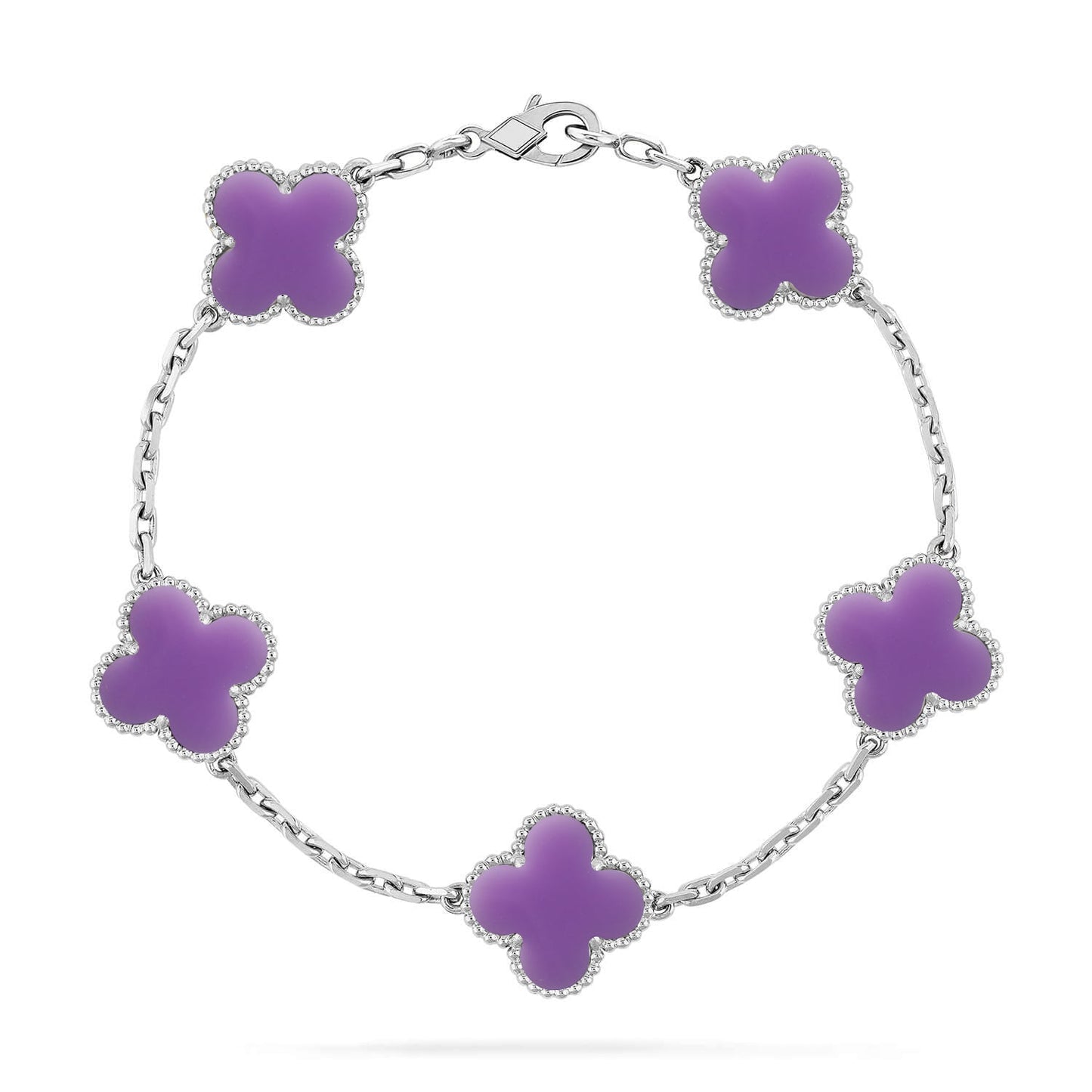 [Moco jewelrys]CLOVER 5 MOTIF LIGHT PURPLE BRACELET COLLECTION