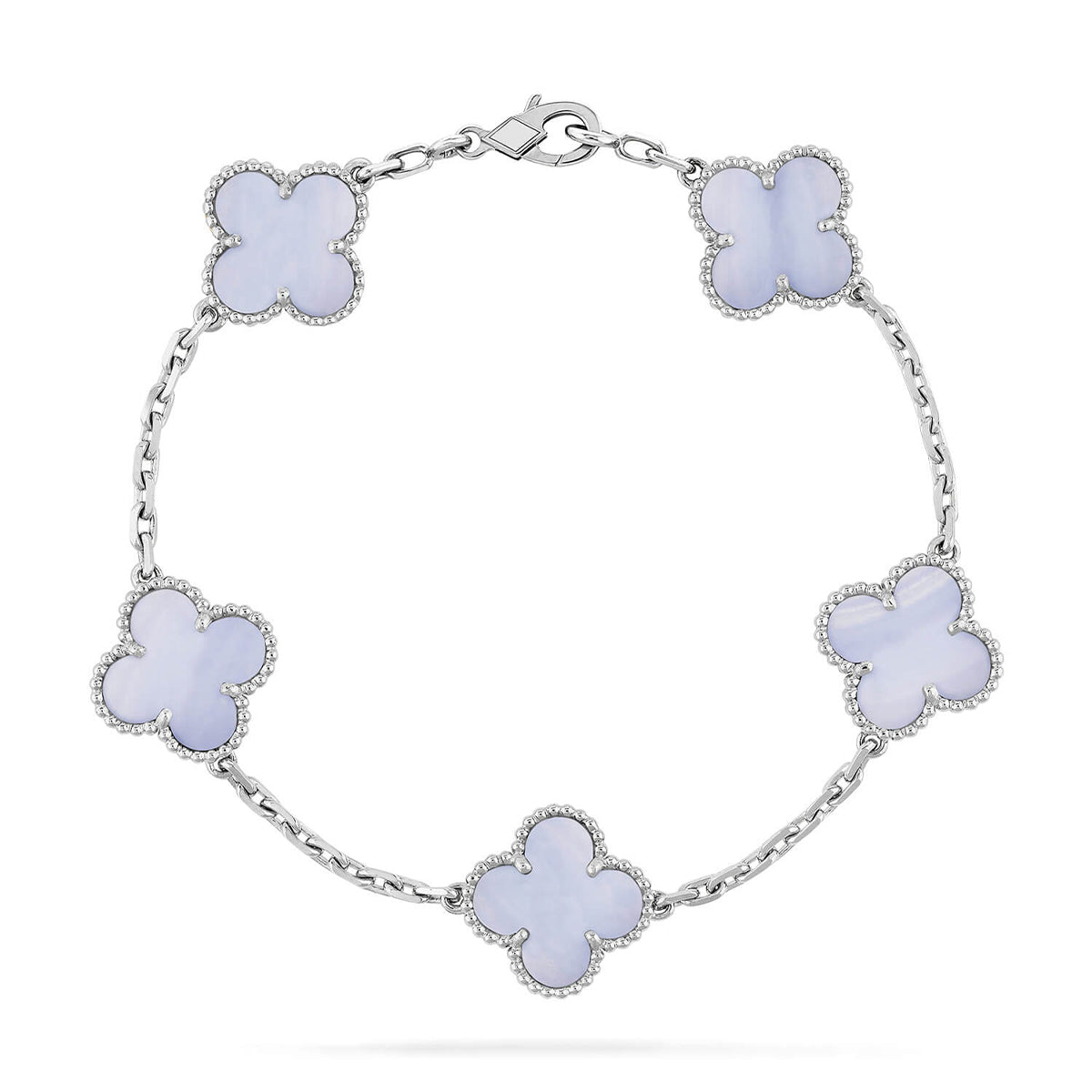 [Moco jewelrys] CLOVER 5 MOTIF PURPLE CHALCEDONY BRACELET COLLECTION