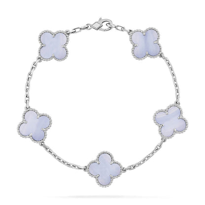 [Moco jewelrys] CLOVER 5 MOTIF PURPLE CHALCEDONY BRACELET COLLECTION