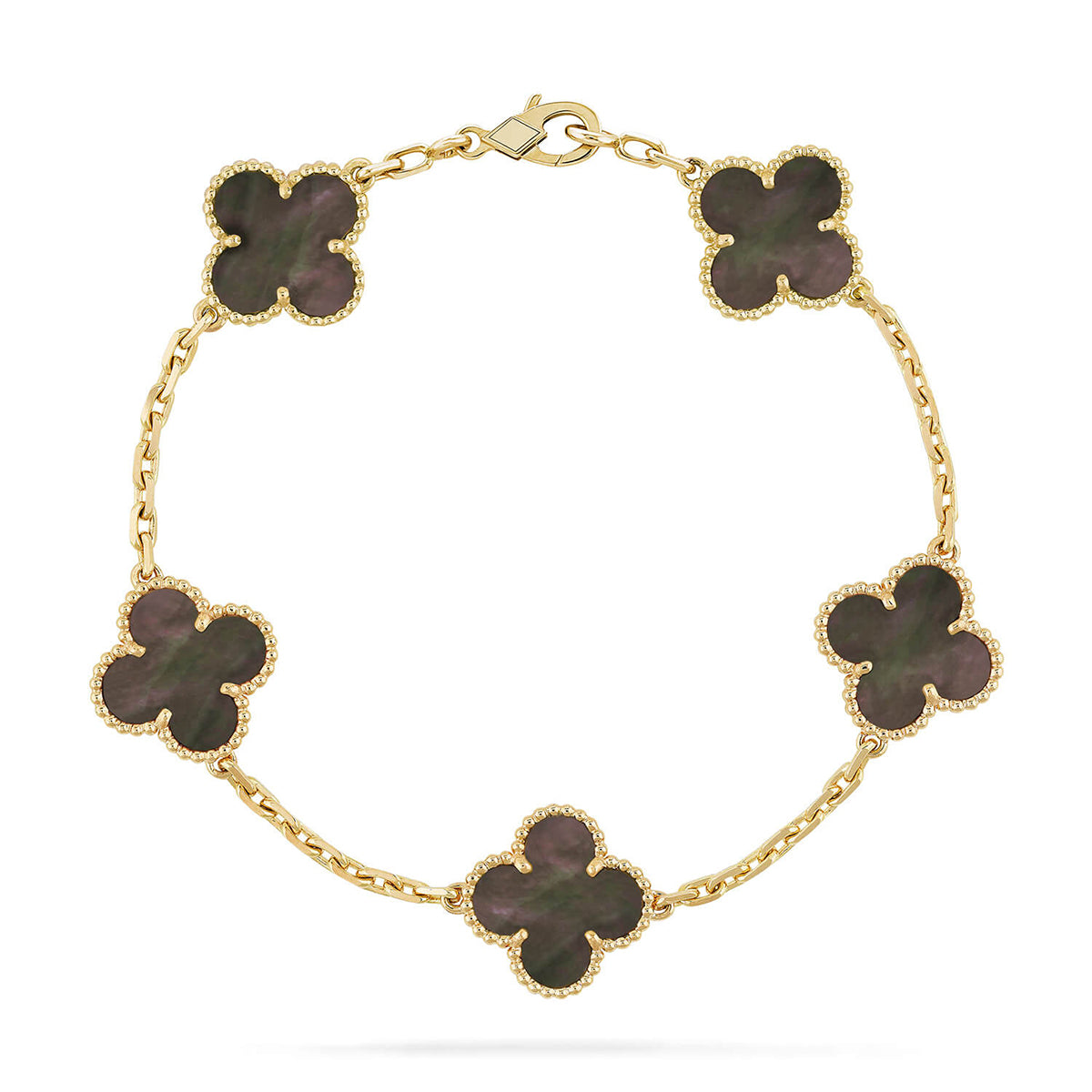 [Moco jewelrys] CLOVER 5 MOTIF GRAY MOP BRACELET COLLECTION