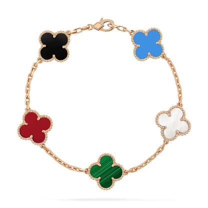 [Moco jewelrys]CLOVER 5 MOTIFS MULTICOLOR BRACELET