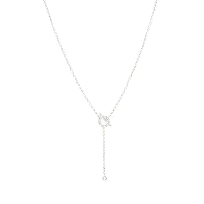 [moco jewelrys]FINESSE SILVER DIAMOND NECKLACE