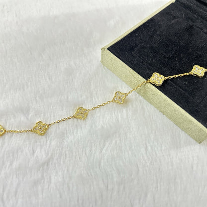 [Moco jewelrys]CLOVER 6 MOTIF DIAMOND BRACELET