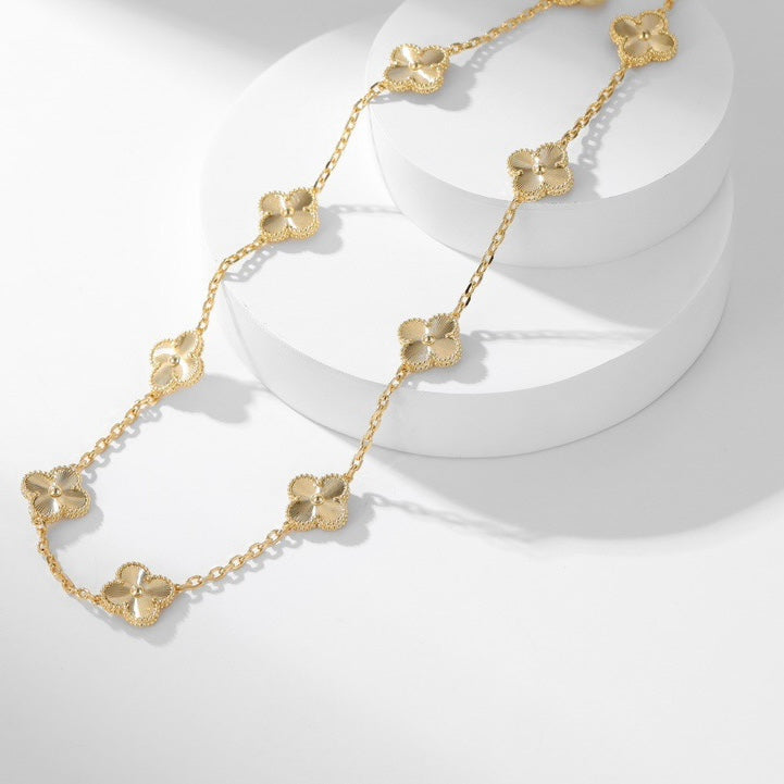 [moco jewelrys]CLOVER 10 MOTIFS LASER NECKLACE