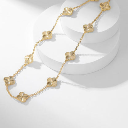 [moco jewelrys]CLOVER 10 MOTIFS LASER NECKLACE