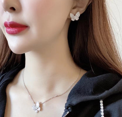 [moco jewelrys]BUTTERFLY ALL DIAMOND EARRINGS