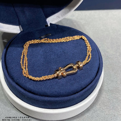 [moco jewelrys]FORCE SMALL HORSESHOE  DIAMOND CHAIN ROPE BRACELET