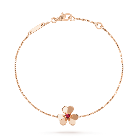 [moco jewelrys]FRIVOLE GOLD FLOWER PINK MALACHITE BRACELET