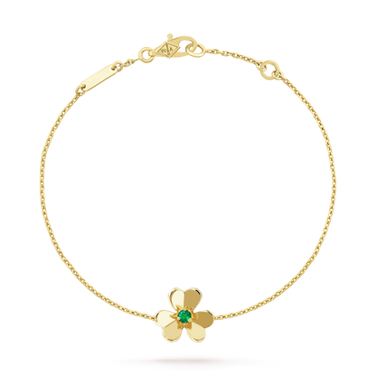 [moco jewelrys]FRIVOLE GOLD FLOWER PINK MALACHITE BRACELET