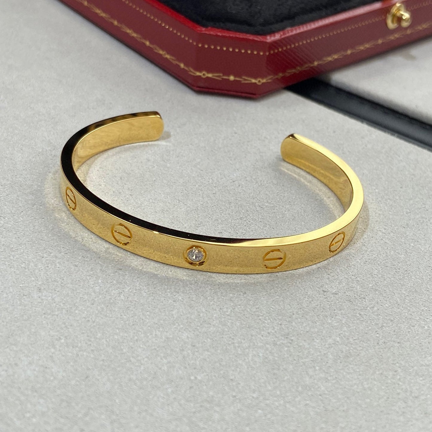 [moco jewelrys]LOVE BRACELET 6.1MM 1 DIAMOND OPEN CUFF