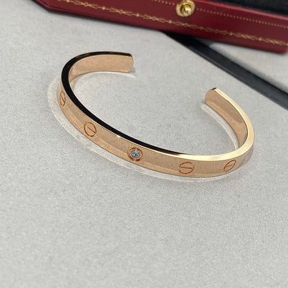 [moco jewelrys]LOVE BRACELET 6.1MM 1 DIAMOND OPEN CUFF