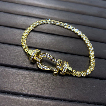 [moco jewelrys]FORCE  LARGE HORSESHOE FULL DIAMOND TENNIS BRACELET