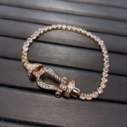[moco jewelrys]FORCE  LARGE HORSESHOE FULL DIAMOND TENNIS BRACELET