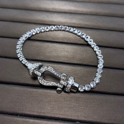 [moco jewelrys]FORCE  LARGE HORSESHOE FULL DIAMOND TENNIS BRACELET