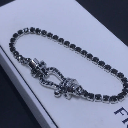 [moco jewelrys]FORCE  LARGE HORSESHOE FULL DIAMOND TENNIS BRACELET