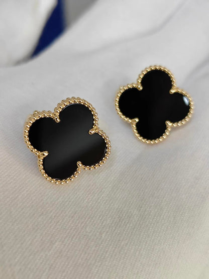 [Moco ]CLOVER 20MM BLACK MOP EARRINGS