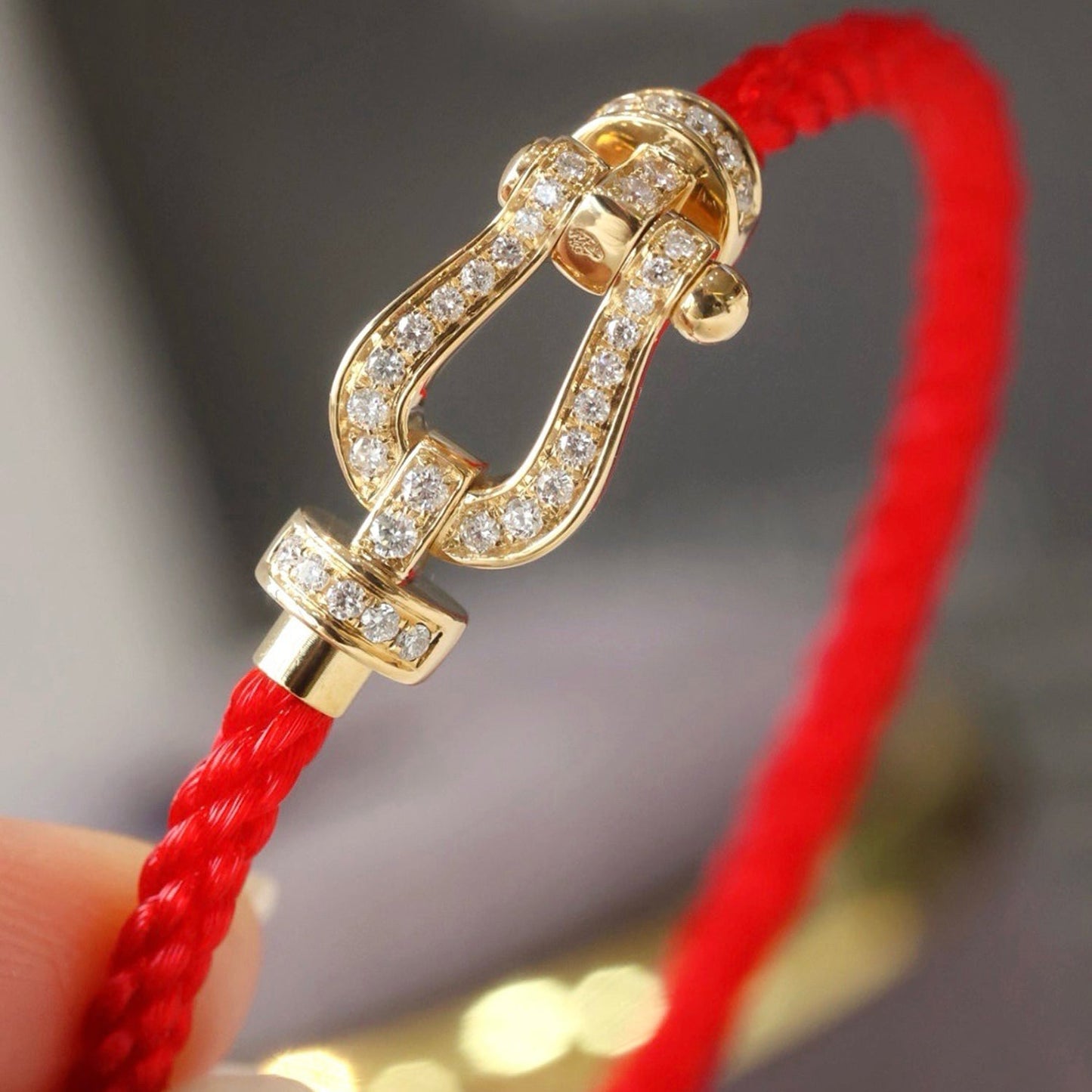[moco jewelrys]FORCE LARGE HORSESHOE FULL DIAMOND BRACELET ROSE GOLD