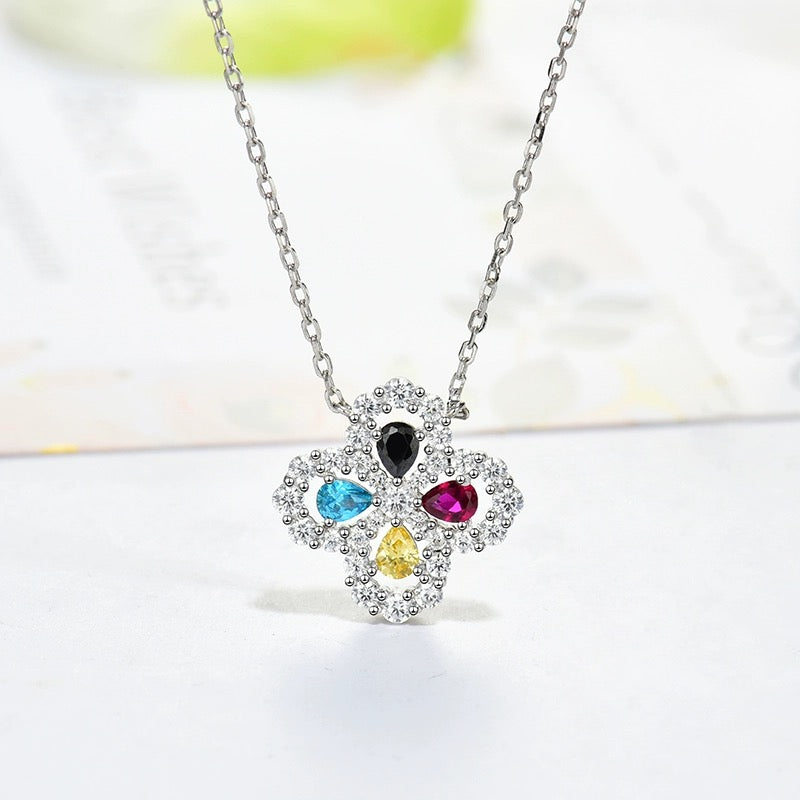 [moco jewelrys]LOOP NECKLACE FULL MOTIF DIAMOND 16MM MULTIPLE COLORS