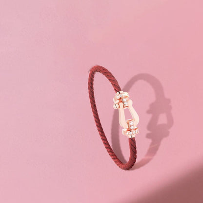 [moco jewelrys]FORCE 10 HALF DIAMOND PINK GOLD RED CORDERI LARGE AND MEDIUM MODEL