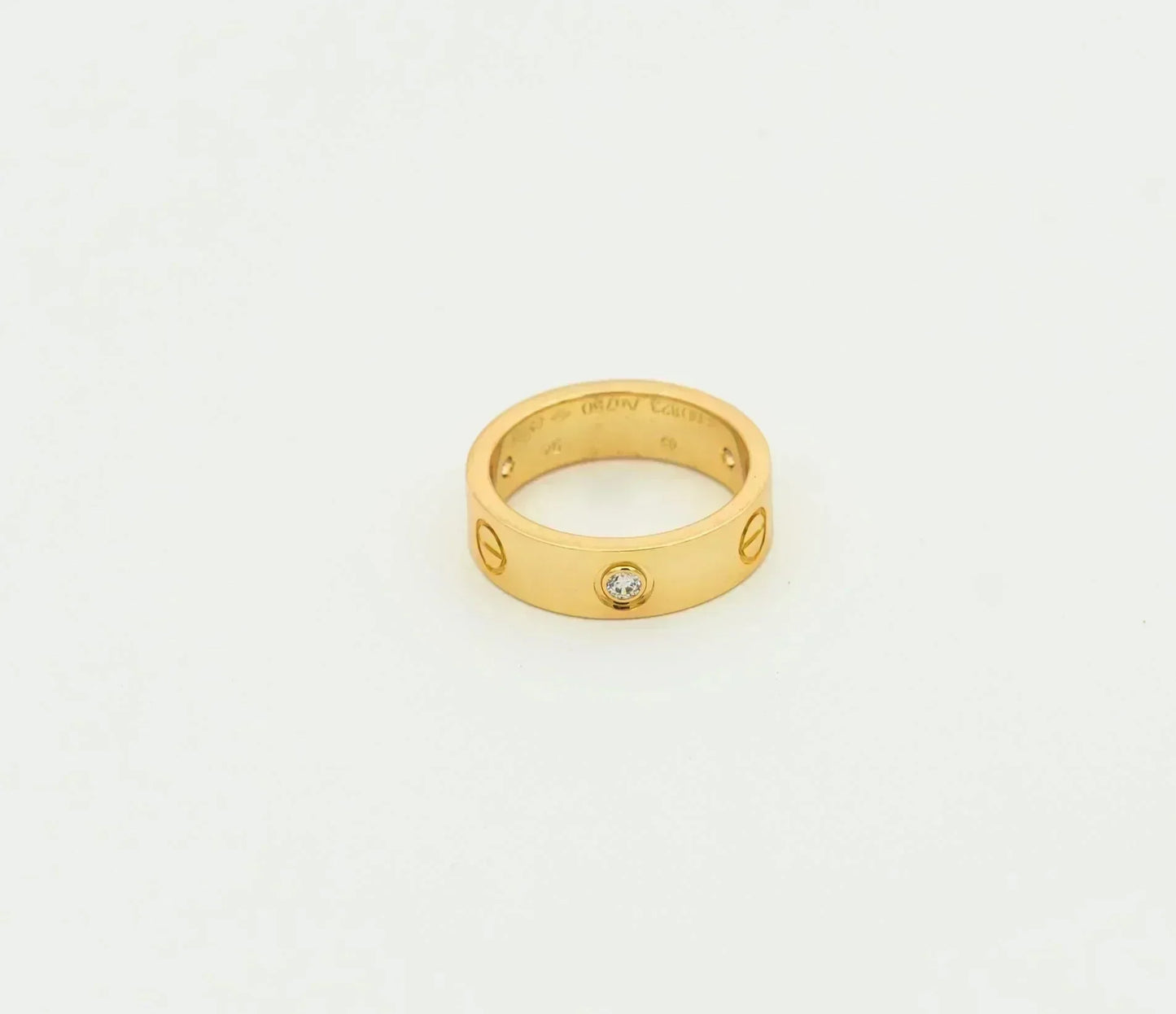 [moco jewelrys]LOVE RING 5.5MM 3 DIAMONDS GOLD
