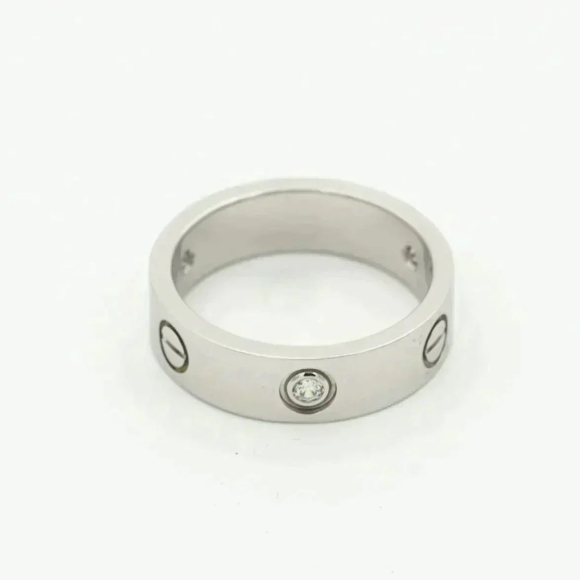 [moco jewelrys]LOVE RING 5.5MM 3 DIAMONDS SILVER