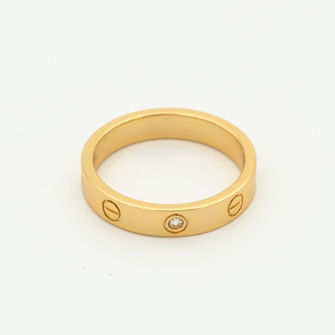 [moco jewelrys]LOVE RING 4MM 1 DIAMOND PINK GOLD
