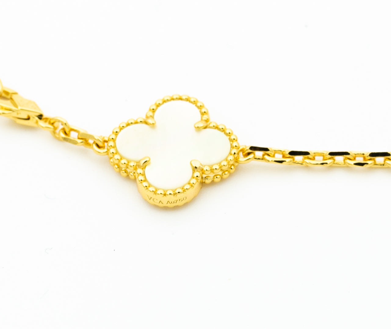 [moco jewelrys]CLOVER BRACELET 5 MOTIFS ONYX MOP