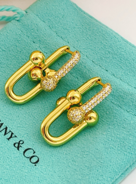 [moco jewelrys]TF HORSESHOE BUCKLE DIAMOND EARRINGS