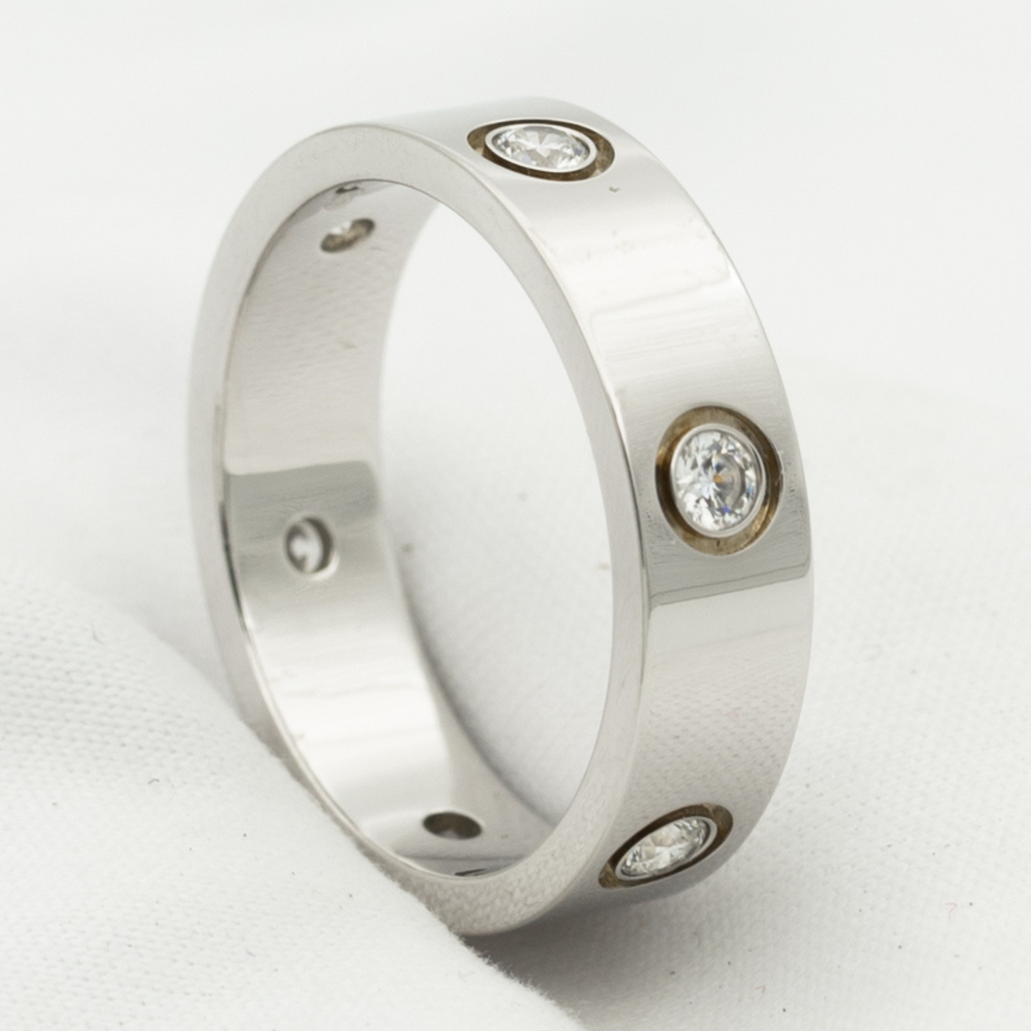 [moco jewelrys]LOVE RING 5.5MM 6 DIAMONDS SILVER