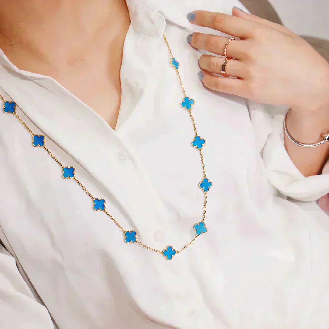 [moco jewelrys]CLOVER 20 MOTIFS TURQUOISE GOLD