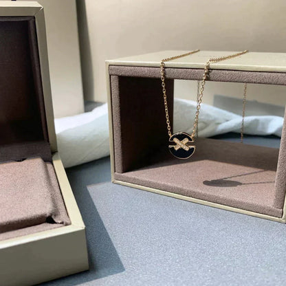 [moco jewelrys]JEUX DE ROSE GOLD DIAMOND NECKLACE