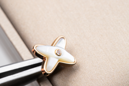 [moco jewelrys]JEUX DE WHITE MOP ROSE GOLD DIAMOND EARRINGS