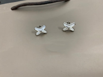 [moco jewelrys]JEUX DE WHITE MOP SILVER DIAMOND EARRINGS
