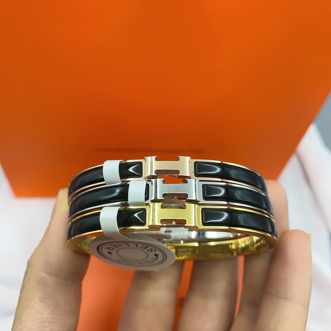 [moco jewelrys]CLASSIC HM CLIC BLACK 8MM ENAMEL BRACELET