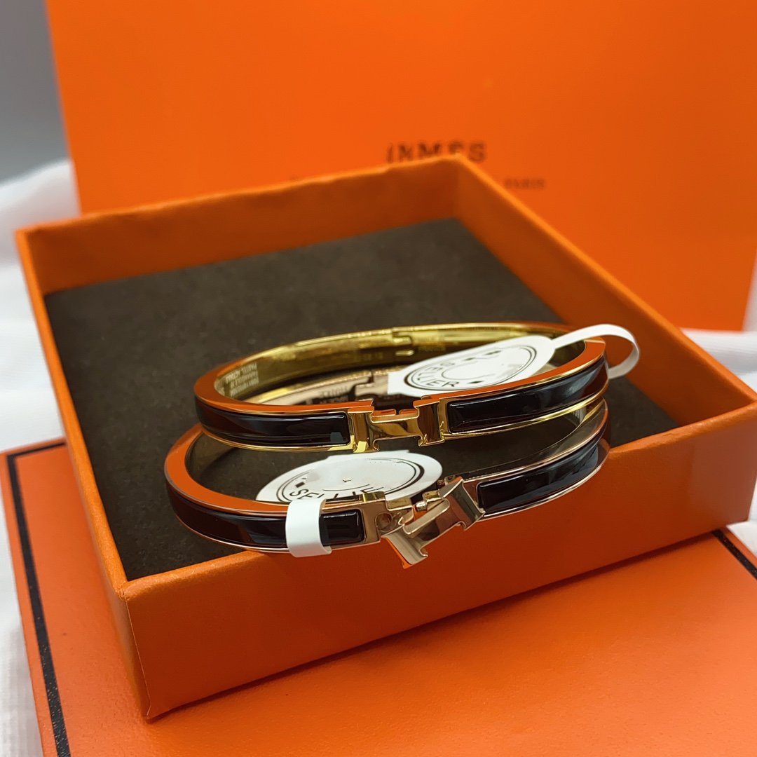 [moco jewelrys]CLASSIC HM CLIC BLACK 8MM ENAMEL BRACELET