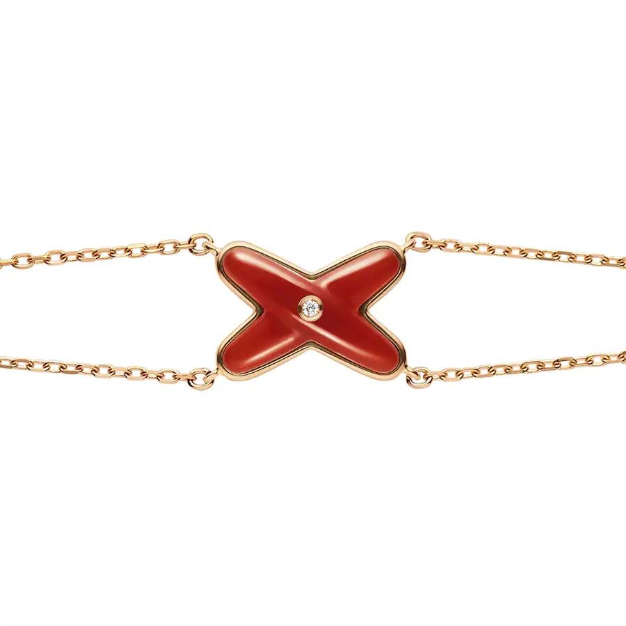 [moco jewelrys]JEUX BRACELET CARNELIAN PINK GOLD 1 DIAMOND
